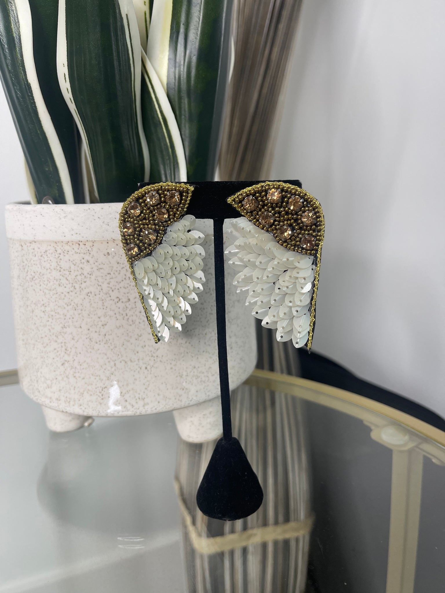 Luminous White Earrings