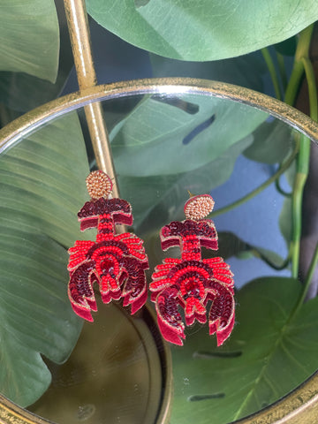 Red Beaded Crawfish w/gold